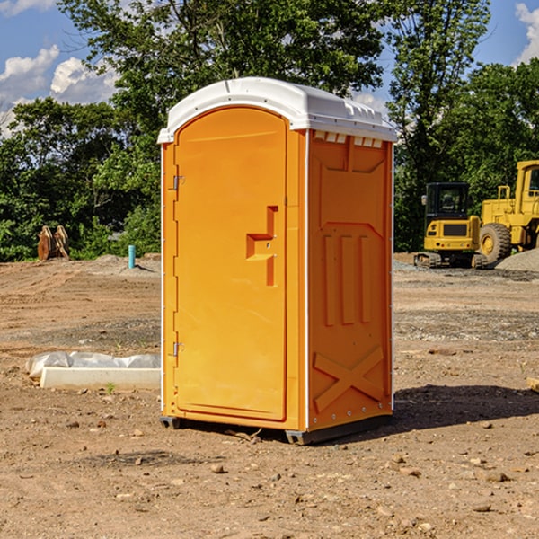 how often are the porta potties cleaned and serviced during a rental period in Montandon